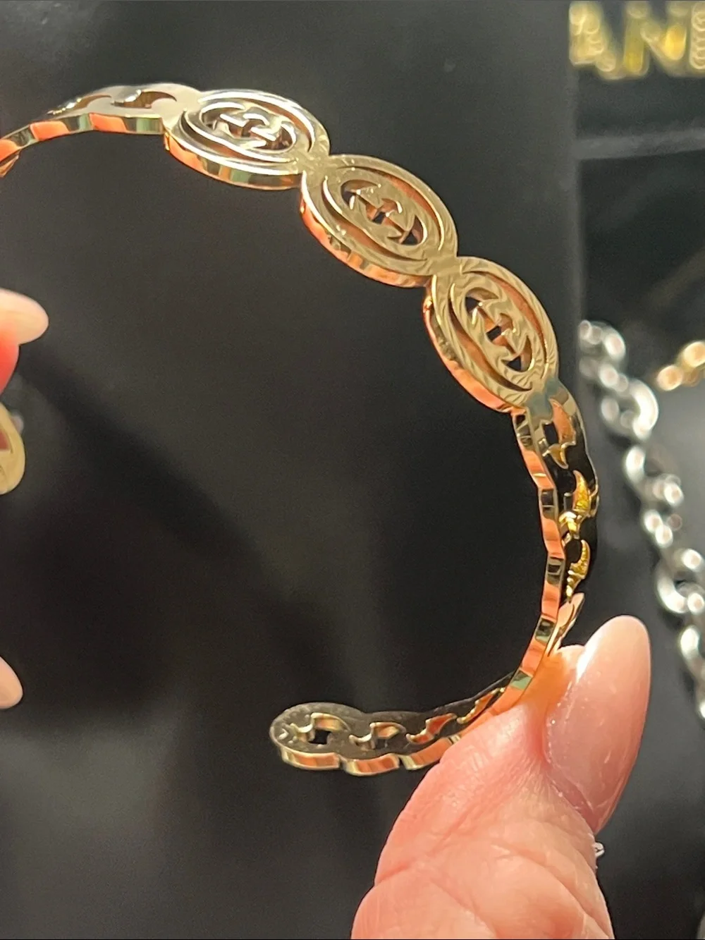 Up Cycled Gold Emblem Link Bracelet
